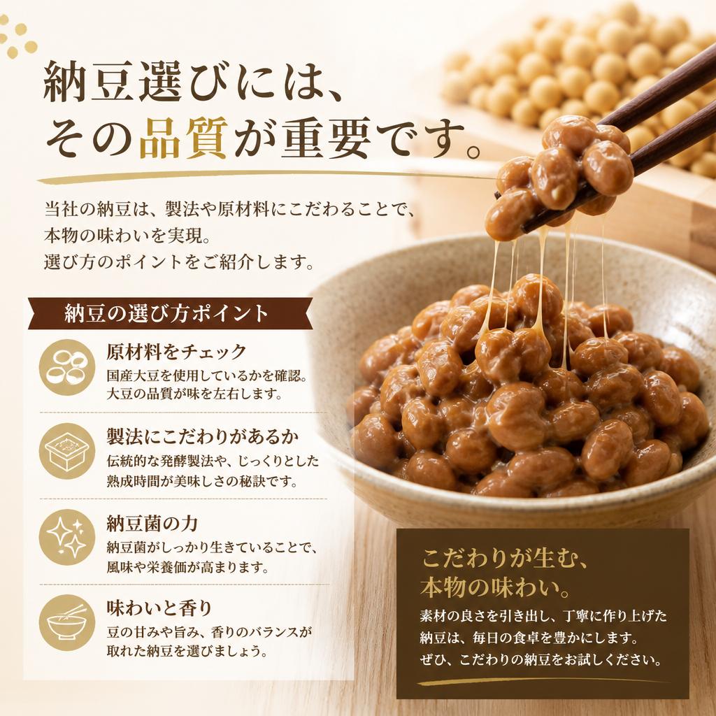 納豆の選び方：品質を見極めるポイント