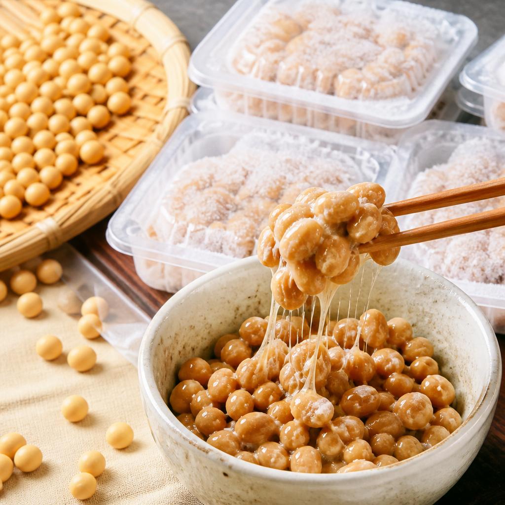 国産大豆100％使用の冷凍納豆で、鮮度と味わいをそのままお届け！